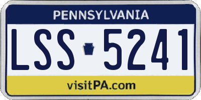 PA license plate LSS5241