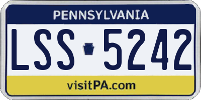 PA license plate LSS5242
