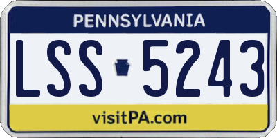 PA license plate LSS5243