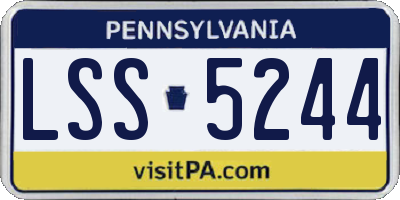 PA license plate LSS5244