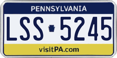 PA license plate LSS5245