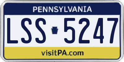 PA license plate LSS5247