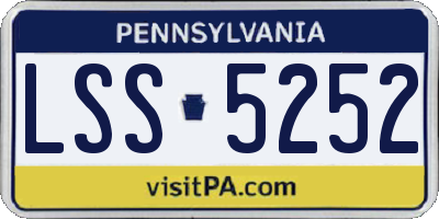 PA license plate LSS5252