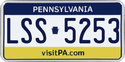 PA license plate LSS5253