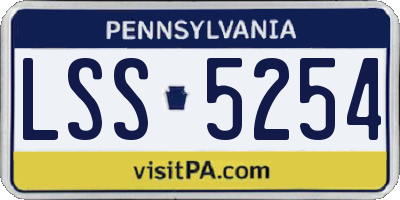 PA license plate LSS5254