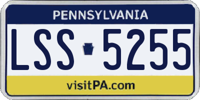 PA license plate LSS5255