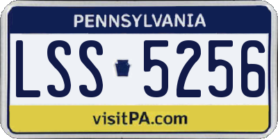 PA license plate LSS5256