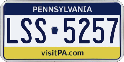 PA license plate LSS5257