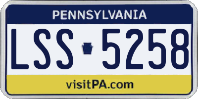 PA license plate LSS5258