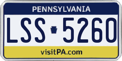PA license plate LSS5260