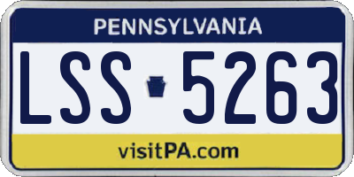 PA license plate LSS5263
