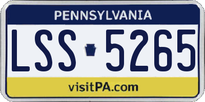 PA license plate LSS5265