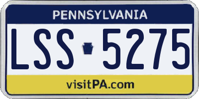 PA license plate LSS5275