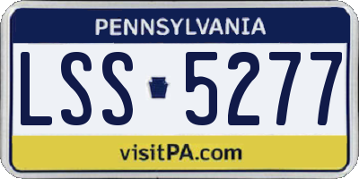 PA license plate LSS5277