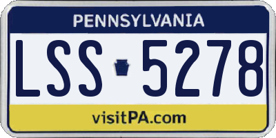 PA license plate LSS5278