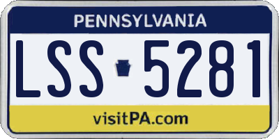PA license plate LSS5281