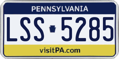 PA license plate LSS5285