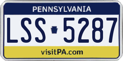 PA license plate LSS5287