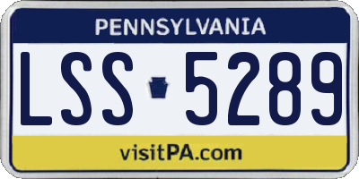 PA license plate LSS5289