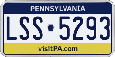 PA license plate LSS5293