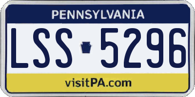 PA license plate LSS5296