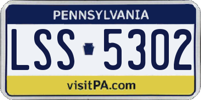 PA license plate LSS5302