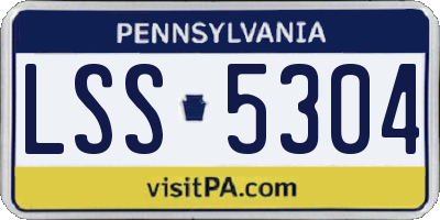 PA license plate LSS5304