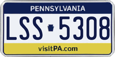 PA license plate LSS5308