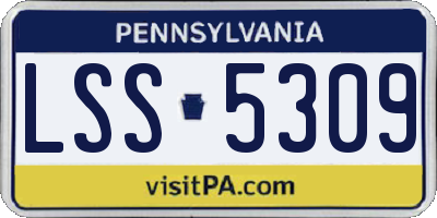 PA license plate LSS5309