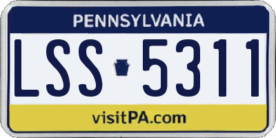 PA license plate LSS5311