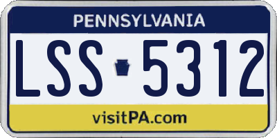 PA license plate LSS5312