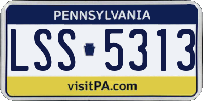 PA license plate LSS5313