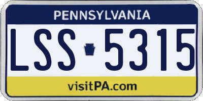 PA license plate LSS5315