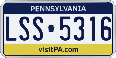 PA license plate LSS5316