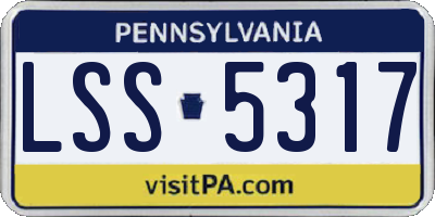 PA license plate LSS5317