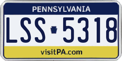 PA license plate LSS5318
