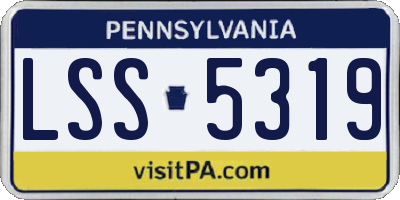 PA license plate LSS5319