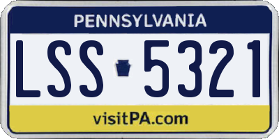 PA license plate LSS5321