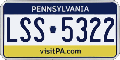 PA license plate LSS5322