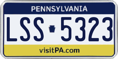 PA license plate LSS5323
