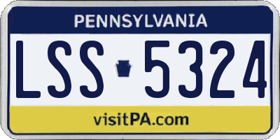 PA license plate LSS5324