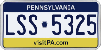 PA license plate LSS5325