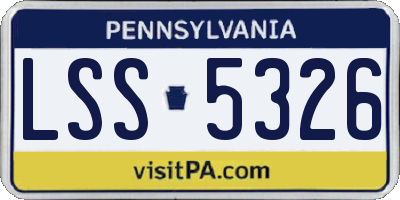 PA license plate LSS5326