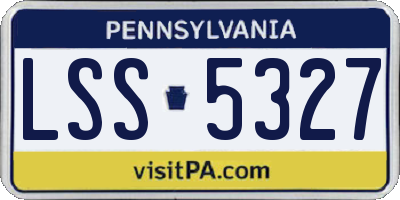 PA license plate LSS5327
