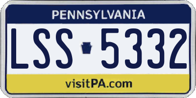 PA license plate LSS5332