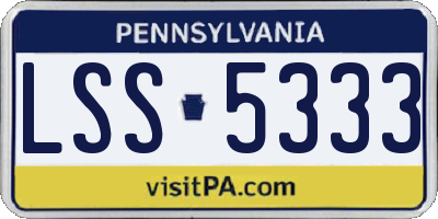 PA license plate LSS5333