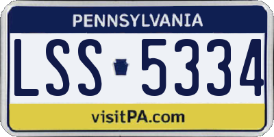 PA license plate LSS5334