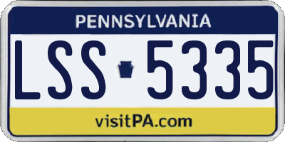 PA license plate LSS5335