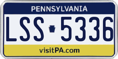 PA license plate LSS5336