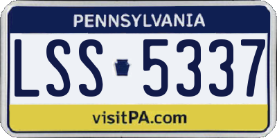 PA license plate LSS5337